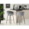 Dizajnová barová stolička ERIKA sivá + čierne nohy