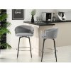 Dizajnová barová stolička ERIKA sivá + čierne nohy