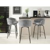 Dizajnová barová stolička ERIKA sivá + čierne nohy