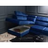 Rohová rozkladacia HAROLD tmavomodrý zamat + čierne nohy