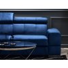 Rohová rozkladacia HAROLD tmavomodrý zamat + čierne nohy