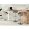 Dizajnová barová stolička AERA béžový zamat + chróm