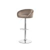 Dizajnová barová stolička AERA béžový zamat + chróm