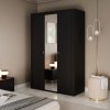 Šatníková skriňa BOXTON so zrkadlom čierna