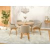 Dizajnová čalúnená stolička JOSIE béžový zamat + dub