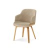 Dizajnová čalúnená stolička JOSIE béžový zamat + dub