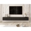 TV skrinka DOROTHY závesná 300cm čierna  drážkovaná