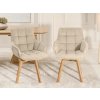 Otočná jedálenská stolička PIERS béžový melír + dubové nožičky