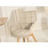 Otočná jedálenská stolička PIERS béžový melír + dubové nožičky