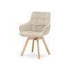 Otočná jedálenská stolička PIERS béžový melír + dubové nožičky