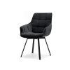 Otočná jedálenská stolička PIERS čierna + čierna nožičky