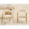 Jedálenská stolička PEDRO béžová + dubové nožičky