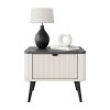 Nočný stolík NICOLA kašmír + sivý kameň
