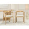 Dizajnová jedálenská stolička WESTON svetlobéžová + prírodný dub
