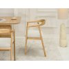 Dizajnová jedálenská stolička WESTON svetlobéžová + prírodný dub