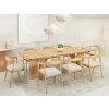 Dizajnová jedálenská stolička WESTON svetlobéžová + prírodný dub