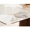 jedálenský Mramorový keramický stôl JAMIE 200cm béžová + orech