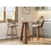 Otočná barová stolička FLEUR tmavobéžová + orech