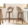 Otočná barová stolička FLEUR tmavobéžová + orech