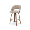 Otočná barová stolička FLEUR tmavobéžová + orech