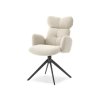Jedálenská stolička WANG s funkciou vrátenia krémová + čierne nohy