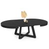 Moderný okrúhly rozkladací stôl OLGA čierny