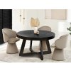 Moderný okrúhly rozkladací stôl OLGA čierny