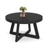 Moderný okrúhly rozkladací stôl OLGA čierny