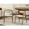 Dizajnová drevená jedálenská stolička DARIA orech + béžová