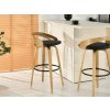 Dizajnová barová stolička NIXON prírodný dub + čierna