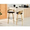 Dizajnová barová stolička NIXON prírodný dub + čierna