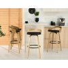 Dizajnová barová stolička NIXON prírodný dub + čierna