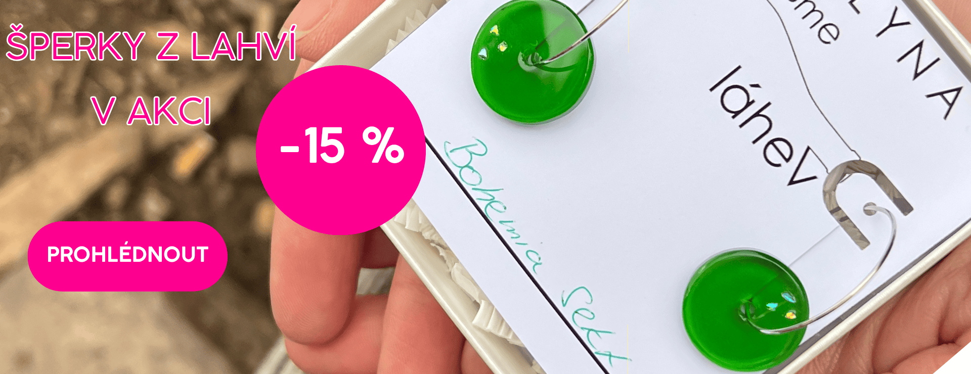 Sleva 15% na šperky z lahví