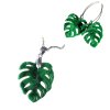 Monstera buclatá sada, náušnice na dlouhém háčku