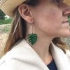 Monstera buclatá sada, náušnice na dlouhém háčku