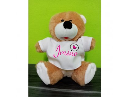 Plyšový medvídek se jménem (Barva potisku zářivě malinová)