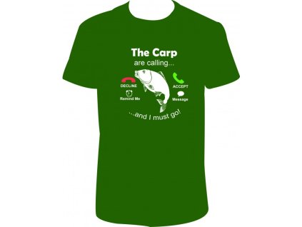 Pánské tričko 'The CARP are calling...' (Barva trika bílá (00), Barva potisku černá, Velikost XS)