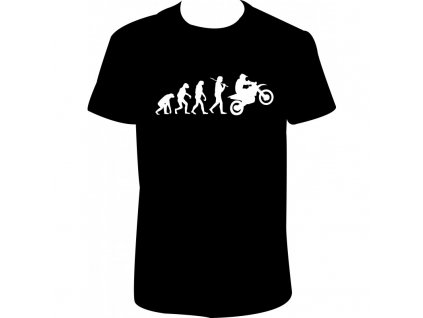 Pánské tričko 'Evoluce - motorkář' (Barva trika bílá (00), Velikost XS)