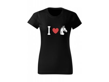 Dámské tričko - I ♥ HORSE (Barva trika bílá (00), Velikost XS)