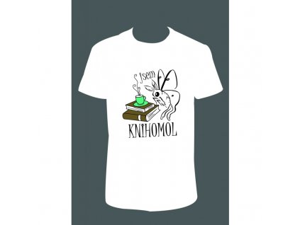 Pánské tričko 'Knihomol' (Barva trika bílá (00), Barva potisku černá, Velikost XS)