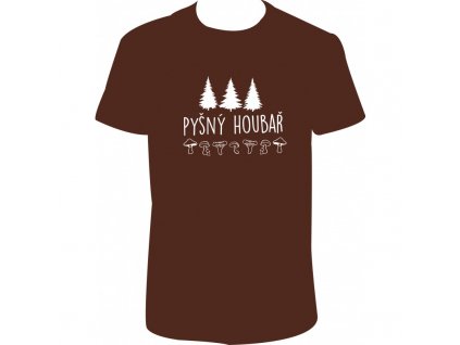 Pánské tričko 'Pyšný HOUBAŘ' (Barva trika bílá (00), Barva potisku černá, Velikost XS)