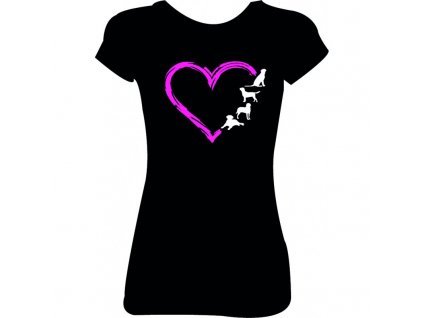 Dámské tričko - LABRADOR v srdci (Barva trika bílá (00), Velikost XS)