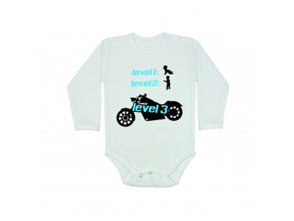 Dětské body pro kluky 'Level 1, Level 2, Level 3' (Dětská velikost 50-56/0-2 měsíce)
