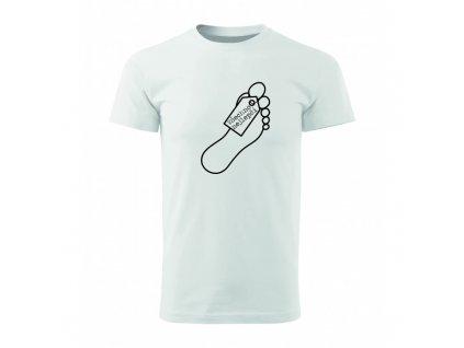 Pánské tričko - Cedulka na noze (všechno nejlepší) (Barva trika bílá (00), Barva potisku černá, Velikost XS)