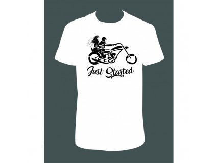 Pánské tričko 'Just Started' (Barva trika bílá (00), Velikost XS)