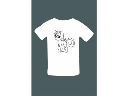 Dětské tričko s obrázkem a kreativní sadou 'VYBARVI A NOS!' (Barva trika bílá (00), Dětská velikost 104/3 roky, Návrh/obrázek Cupcake)