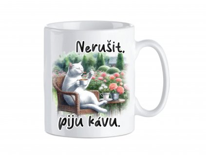 Hrnek s kočkou - Nerušit, piju kávu!