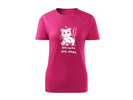 Dámské tričko - 20% chlupy (kočka)