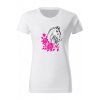 Dámské tričko - Kůň (růže) (Barva trika bílá (00), Velikost XS)