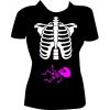 Dámské tričko 'Těhu-kostry' (Barva trika černá (01), Velikost XS)